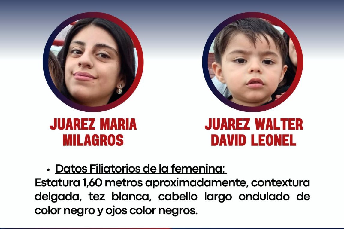 Buscan a una joven de 18 años que salió de su casa el sábado con su hijo de 2 años