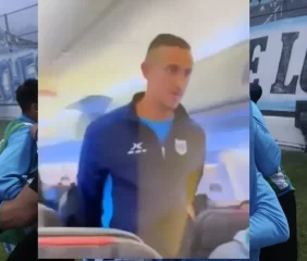 Escándalo en un vuelo: un futbolista gritó “bomba” y lo retiraron esposado