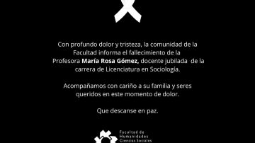 Pesar en la UNSE por el fallecimiento de la profesora María Rosa Gómez