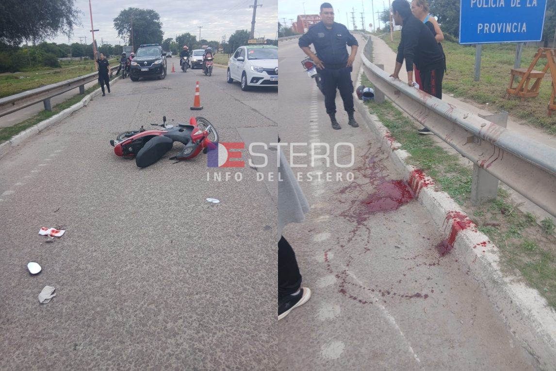 Pasajero de moto Uber, en grave estado tras un accidente en la entrada al Puente Carretero