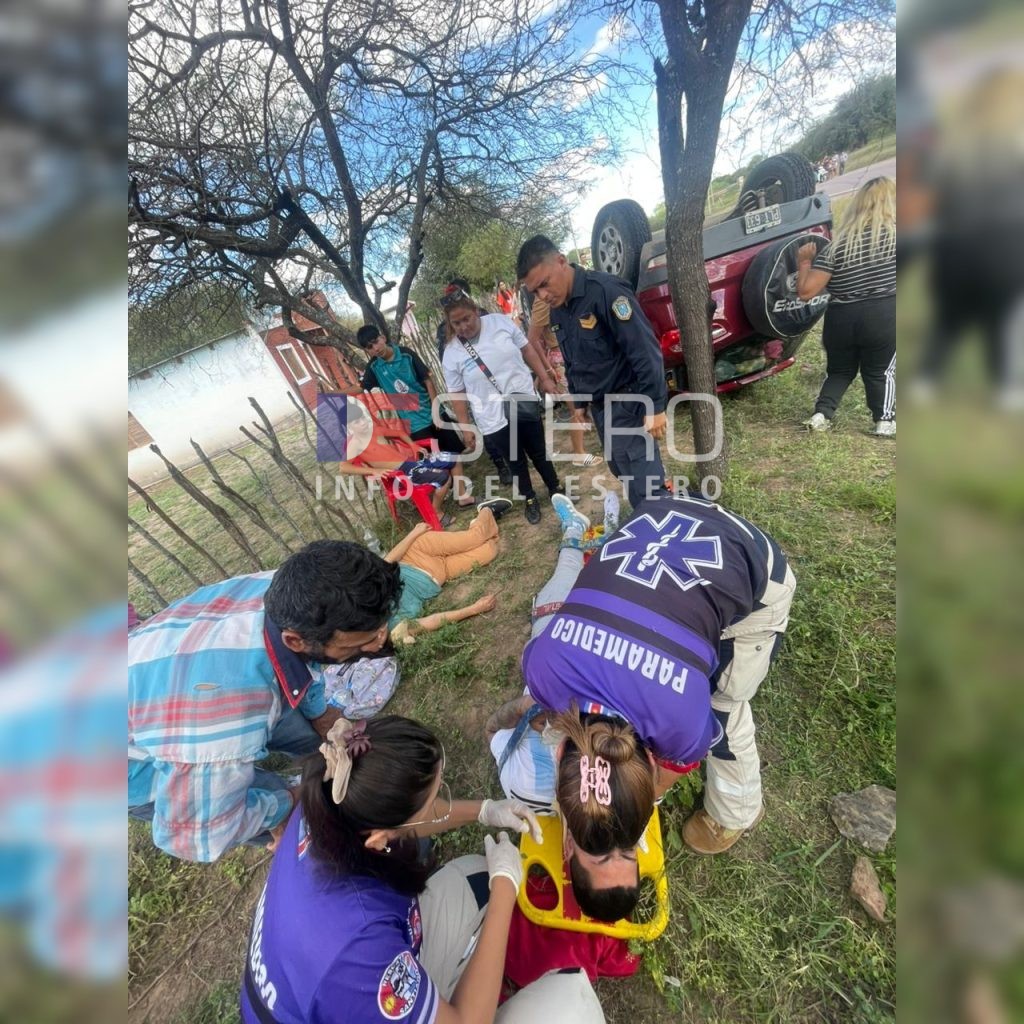 Violento vuelco en Los Gómez: cinco personas resultaron heridas