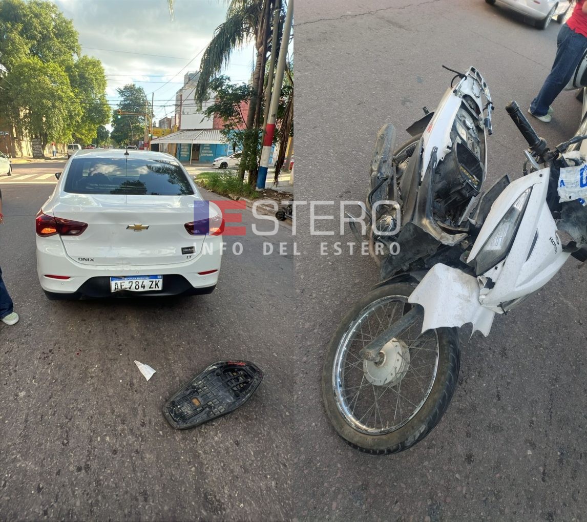 Avenida Rivadavia: estrelló su moto contra un auto cuando el semáforo cambió a rojo