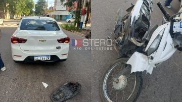Avenida Rivadavia: estrelló su moto contra un auto cuando el semáforo cambió a rojo