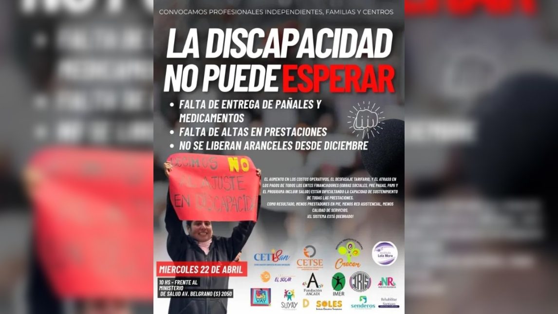 Convocan a una protesta por la crisis en el sistema de discapacidad: “No puede esperar”