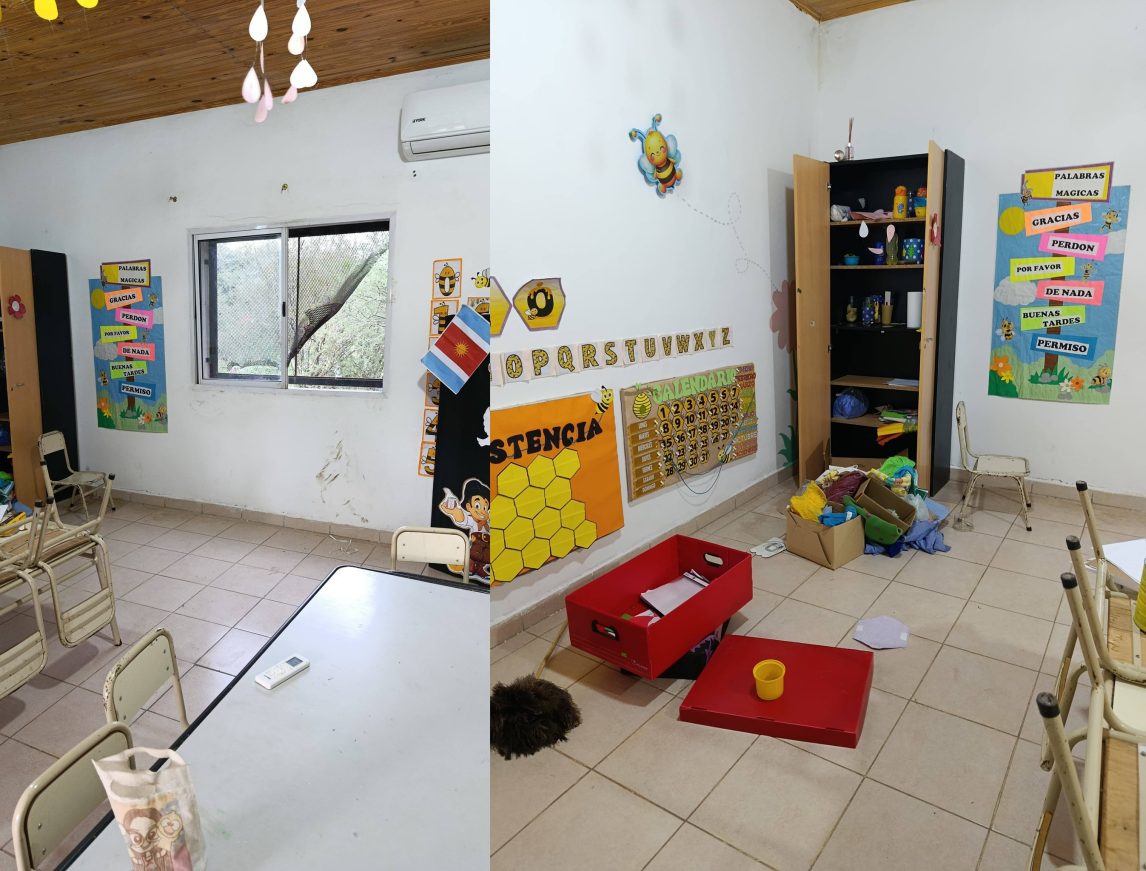 FOTOS. Destrozos en una fundación de Quimilí que asiste a familias vulnerables