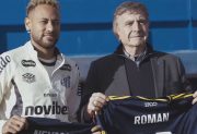 Neymar posó con la 10 de Román en Boca y le regaló su camiseta a Galoppo
