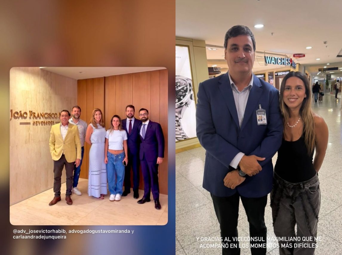 Antes de su vuelo a Argentina, Agostina agradeció a su equipo de abogados