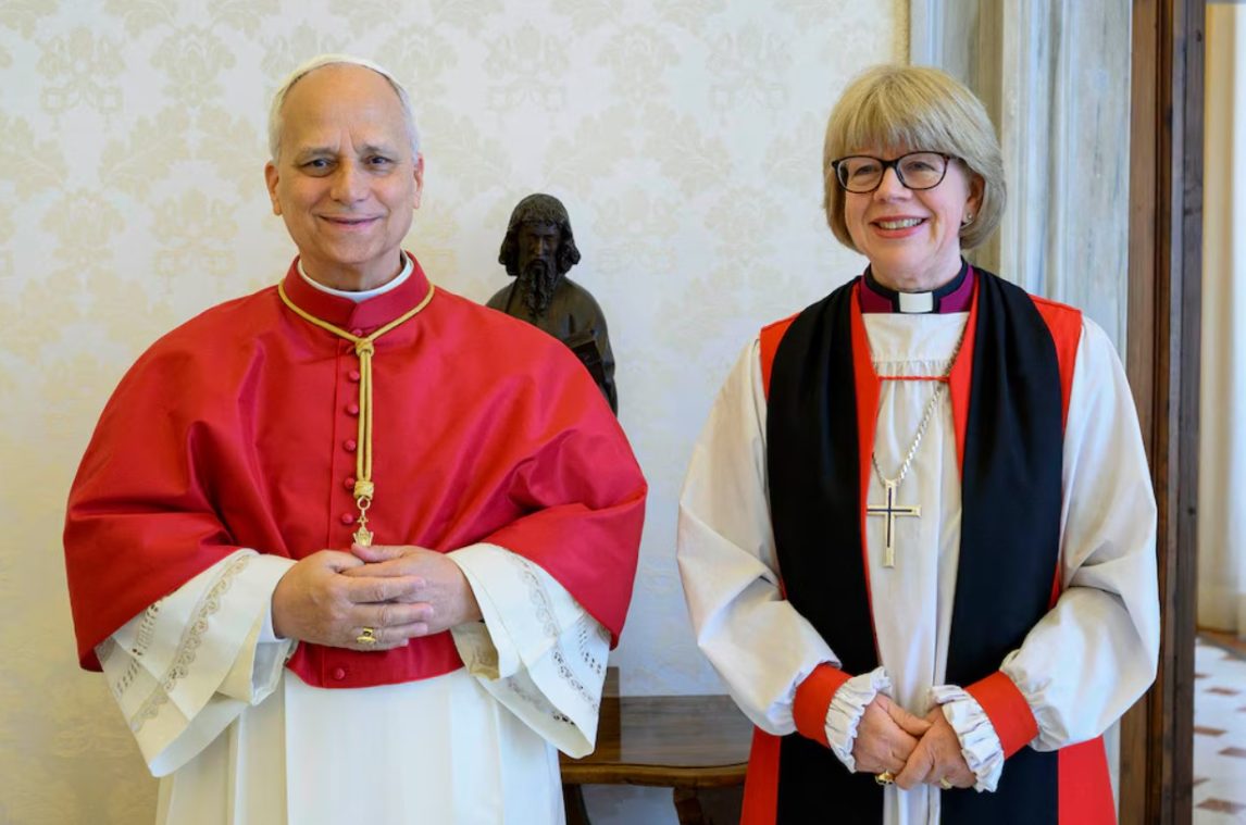 El Papa León XIV recibió a Sarah Mullally, la primera arzobispa de Canterbury