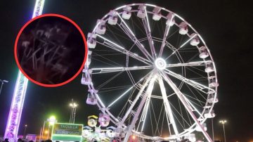 VIDEO. Se desplomó una rueda de la fortuna en una feria y dejó decenas de heridos