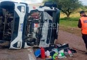 Vuelco en Ruta 34: un camionero terminó herido tras perder el control a la altura de Pinto
