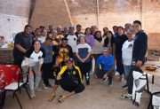 Fernández recibe a los peregrinos en su camino hacia el Santuario de Mailín