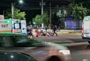 Dos policías y una mujer resultaron heridos tras un choque de motos en Avenida Belgrano y Magallanes