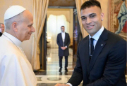 Con Lautaro Martínez presente, el Inter fue recibido por el Papa León XIV