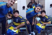FOTOS. Tiene 9 años y se recupera de una lesión: conoció a los jugadores de Boca