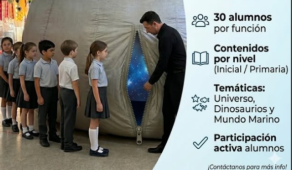 El planetario móvil Gemini llega a La Banda con una propuesta educativa e inmersiva para los chicos