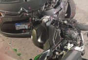 Impactante choque en La Banda: un motociclista sufrió serios golpes y debió ser hospitalizado