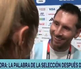 El divertido cruce entre Lionel Messi y Sofía Martínez tras el triunfo de Argentina
