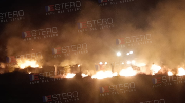 Frías: presunto incendio intencional entre la fábrica de alcohol Porta y la empresa Bunge