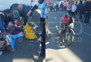 Reventó la rueda de una moto y sus tres ocupantes, entre ellas una niña, sufrieron heridas