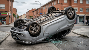 Vuelco en el B° Huaico Hondo: un auto terminó dado vuelta y la conductora se fue del lugar en Uber