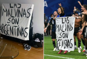 ¿Quién la hizo y cómo llegó a la cancha? La historia de la bandera de las Malvinas que mostraron los jugadores de la Selección