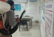 Realizaron tareas de sanitización y fumigación en el SUM de la Terminal de Ómnibus