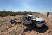 Ruta 2: el vuelco de un auto se cobró la vida de un hombre y dejó a una mujer con graves heridas