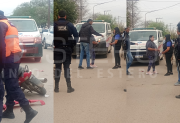 Salían de votar y chocaron frente a una escuela de Frías: un motociclista resultó herido