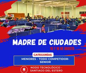 La Banda se parara para recibir el Regional Abierto de Tenis de Mesa del Circuito Nacional 2026